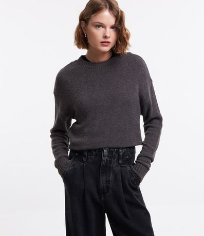 Suéter en Tejido de Punto Texturizado con Sisa Deslocada 1