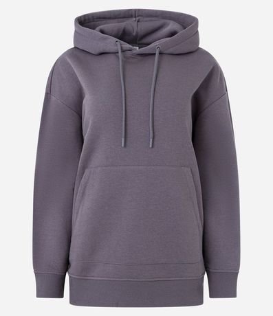 Buzo Alargado Cerrado Básico en Algodón con Capucha y Bolsillo Canguro Comfy 6