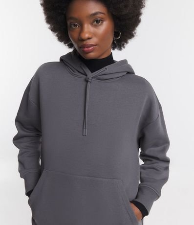 Buzo Alargado Cerrado Básico en Algodón con Capucha y Bolsillo Canguro Comfy 3