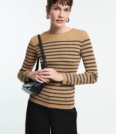 Blusa de Punto con Rayas y Hilo Metalizado 1
