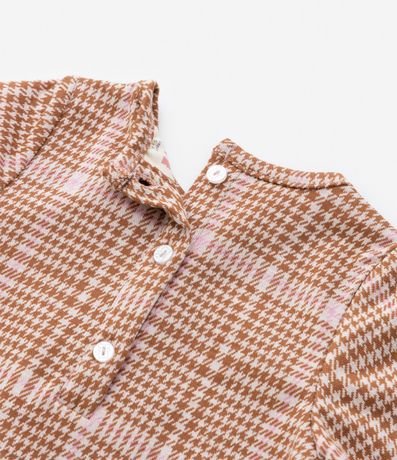 Vestido Infantil con Estampa Pied Poule y Media - Talle 0 a 18 meses 4