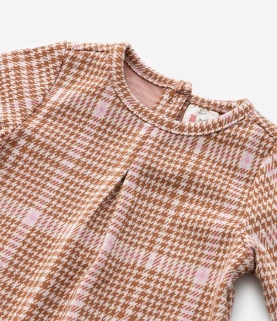 Vestido Infantil con Estampa Pied Poule y Media - Talle 0 a 18 meses 6