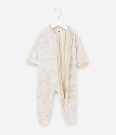 Mono Infantil en Fleece con Textura de Caritas de Oso - Talle 0 a 18 meses 2