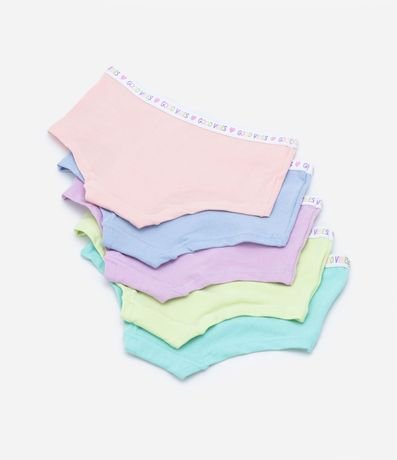 Kit 05 Bombachas Boxer Infantiles con Cintura Elástica - Talle 5 a 14 años 2