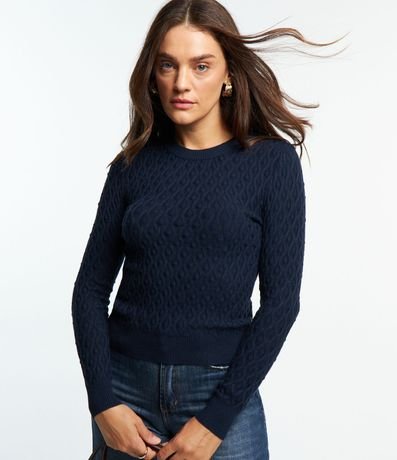 Blusa en Punto con Textura de Ondinhas