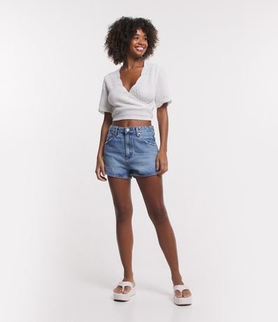 Blusa de Punto con Escote Traspasado y Textura 2