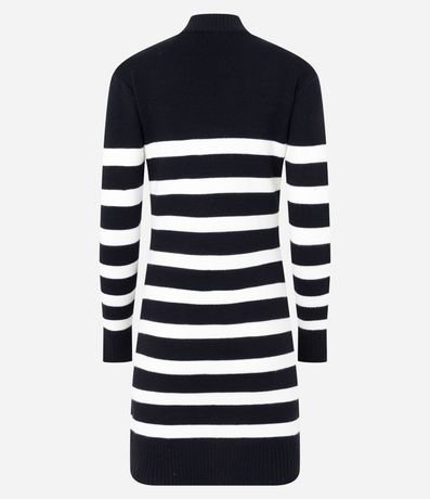 Vestido de Punto con Cuello Alto y Estampa Rayada 8