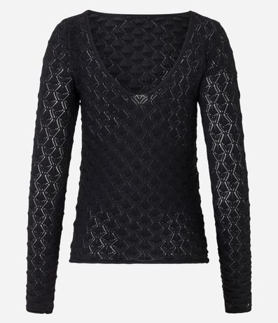 Blusa de Punto con Textura Geométrica 8