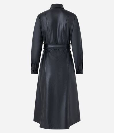 Vestido Chemise en PU con Faixa para Lazo 8