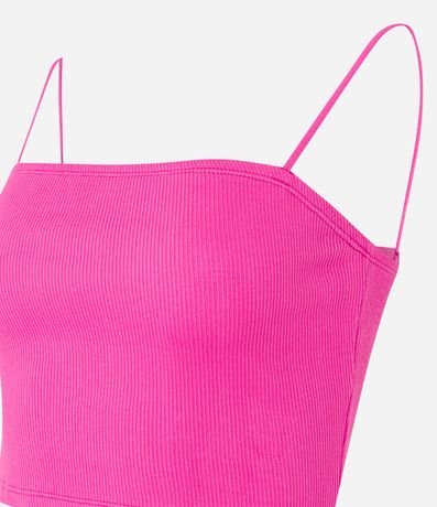 Blusa Cropped de Tirantes en Rib Texturizada 7