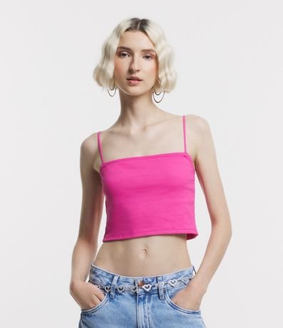 Blusa Cropped de Tirantes en Rib Texturizada 1