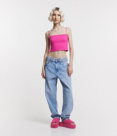 Blusa Cropped de Tirantes en Rib Texturizada 2