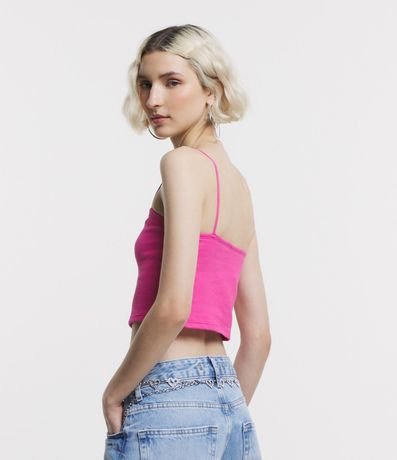 Blusa Cropped de Tirantes en Rib Texturizada 3