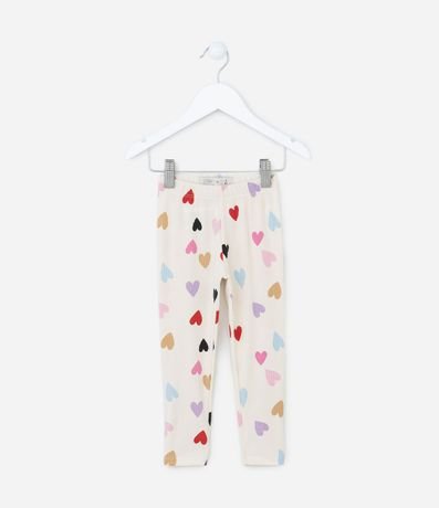Pantalón Legging Infantil con Estampa de Corazones - Talle 1 a 5 años 1