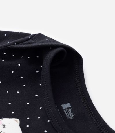 Body Largo Infantil con Estampado de Lunares y de Gata - Talle 0 a 24 meses 4