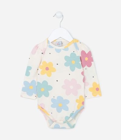 Body Largo Infantil con Estampado Floral - Talle RN a 18 meses