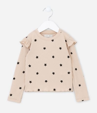Blusa Acanalada Infantil con Estampado de Estrellas - Talle 1 a 5 años 1