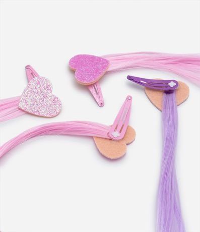 Kit 04 Pinzas para el Pelo Infantil con Hilos de Colores 2