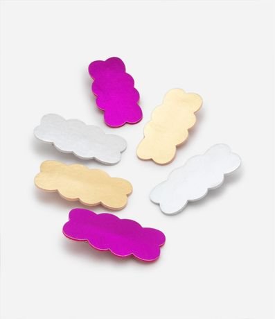 Kit 06 Pinzas para el Pelo Infantil Metalizadas