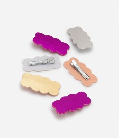 Kit 06 Pinzas para el Pelo Infantil Metalizadas 2