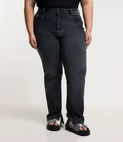 Pantalón Recto en Jeans con Elastano y Abertura Lateral Curve & Plus Size 2