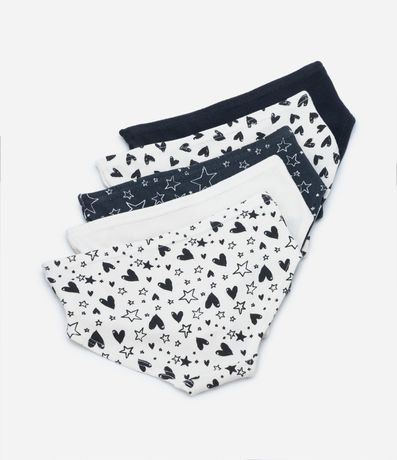 Kit 05 Bombachas en Algodón con Estampado Estrellas y Corazones - Talle 2 al 14 años 2