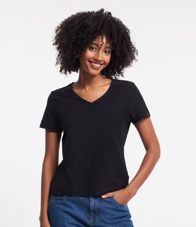 Blusa T-shirt en Flamé con Cuello V 2