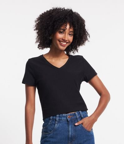 Blusa T-shirt en Flamé con Cuello V 7