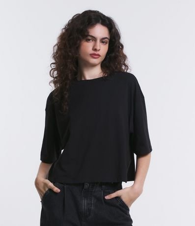 Blusa Cropped Oversized en Media Malla