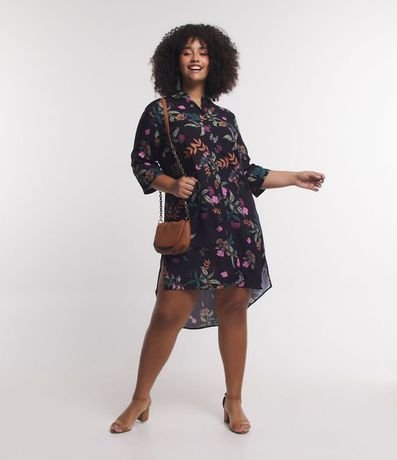 Vestido Chemise con Estampa de Follajes Curve & Plus Size 2
