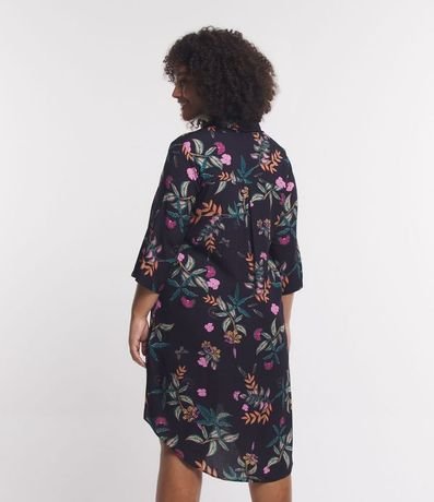 Vestido Chemise con Estampa de Follajes Curve & Plus Size 3