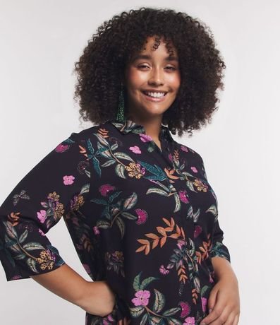 Vestido Chemise con Estampa de Follajes Curve & Plus Size 4