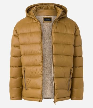 Campera Puffer en Poliamida con Gajos y Forro de Sherpa 12