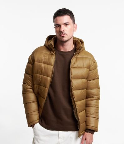 Campera Puffer en Poliamida con Gajos y Forro de Sherpa 2
