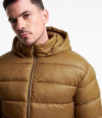 Campera Puffer en Poliamida con Gajos y Forro de Sherpa 4