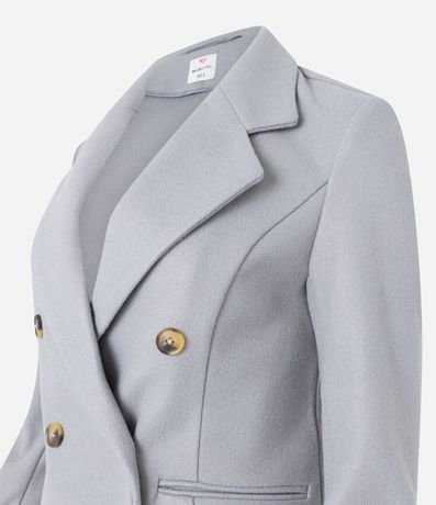 Campera Alargada en Polivelour con Botones y Bolsillos 3