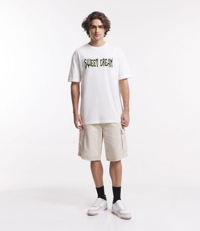 Remera Relaxed en Media Malla con Estampado Delantero y Espalda 2