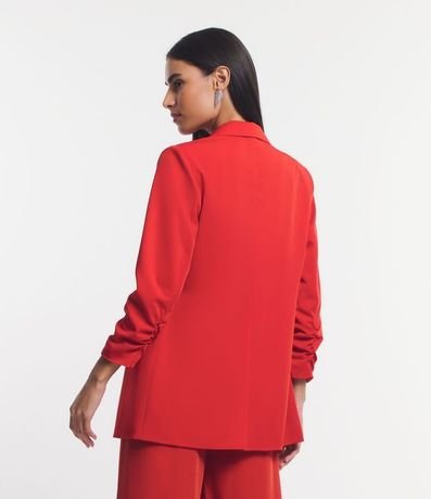 Blazer Largo Sastrería en Crepé con Arrugas en las Mangas 4
