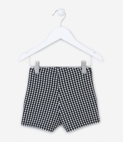 Short Pollera Infantil con Estampa de Cuadros y Moña - Talle 1 a 5 años 2