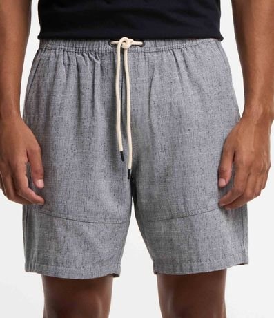 Bermuda Casual Texturizada con Cintura Elástica y Recortes 2