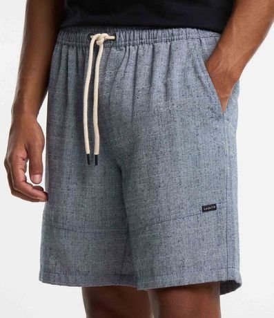 Bermuda Casual Texturizada con Cintura Elástica y Recortes 2