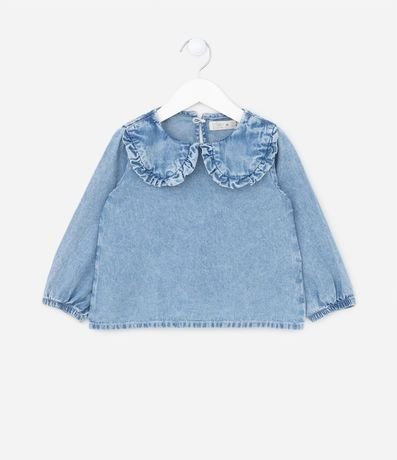Camisa Jeans Infantil con Cuello Muñeca - Talle 1 al 5 años