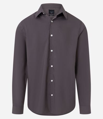 Camisa Regular en Microfibra con Cuello Inglés y Manga Larga 8