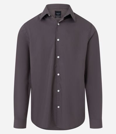 Camisa Regular en Microfibra con Cuello Inglés y Manga Larga 6