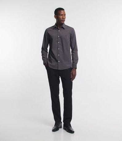 Camisa Regular en Microfibra con Cuello Inglés y Manga Larga 2