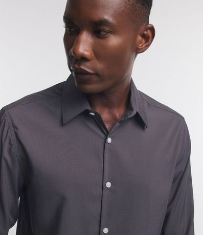 Camisa Regular en Microfibra con Cuello Inglés y Manga Larga 3