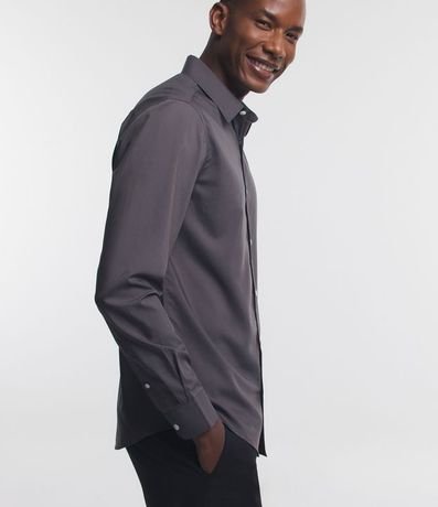Camisa Regular en Microfibra con Cuello Inglés y Manga Larga 4