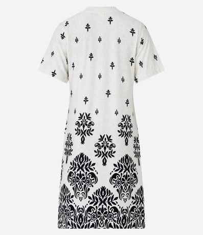 Vestido T-Shirt Corto en Viscosa con Flores Estampadas 2