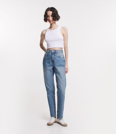 Pantalón Recto en Jeans con Bolsillos