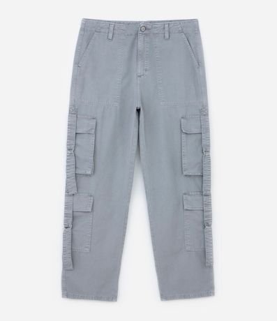 Pantalón Recto Loose en Sarga con Hebillas y Bolsillos Cargo 5